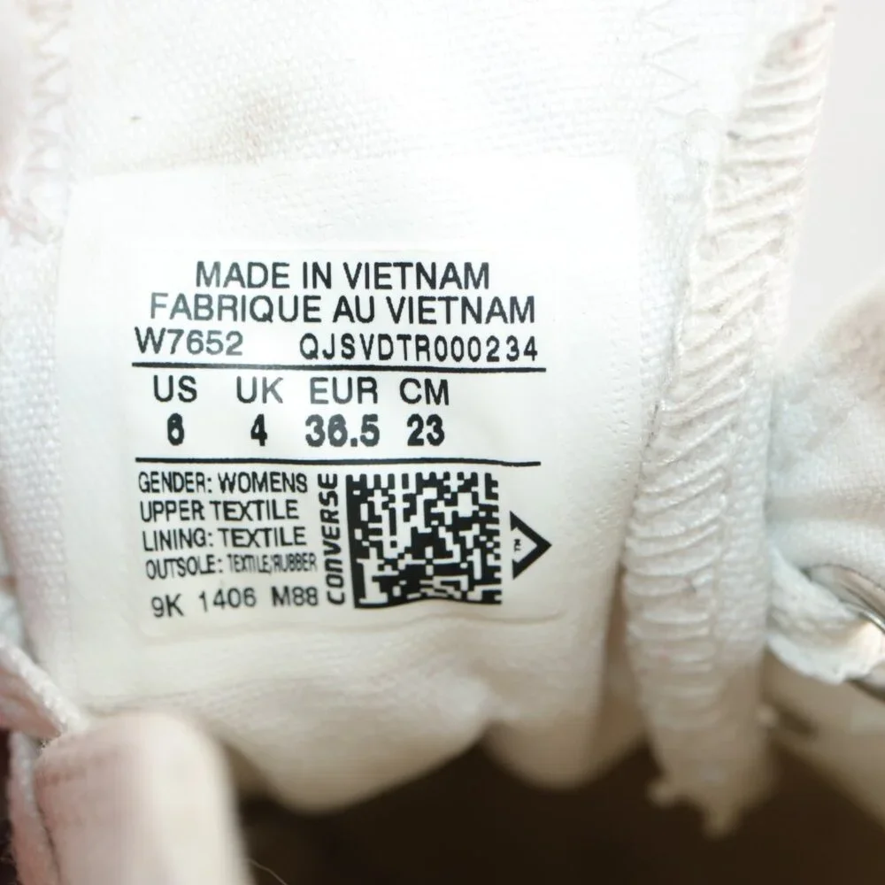 Converse Womens Shoreline Sneaker Size 6 White Canvas Low Top Lace Up Shoe Comfy - Picture 10 of 12